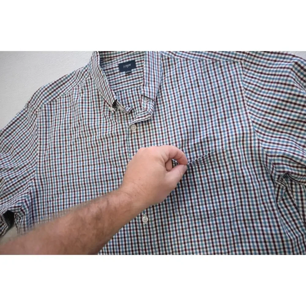 J Crew Dress Shirt Long Sleeve Casual Plaid Button Up Mens Sz‎ Large